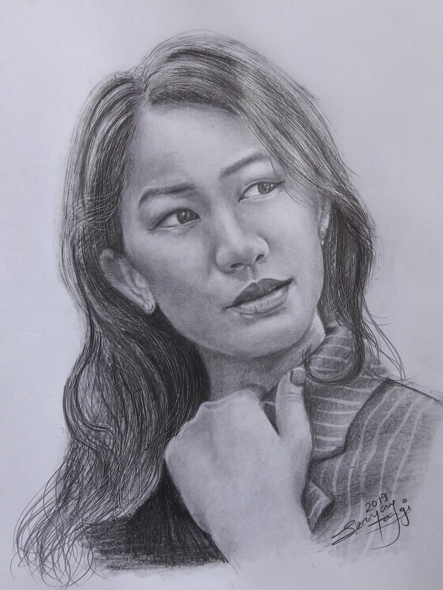 Pencil portrait of a woman