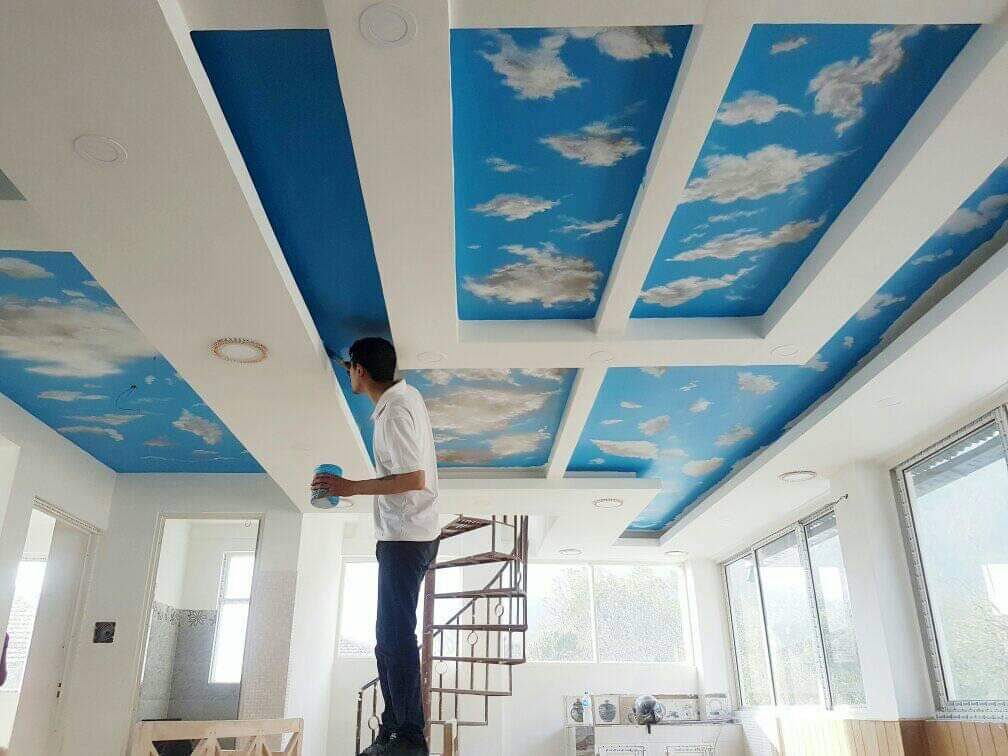 Sky ceiling mural painting