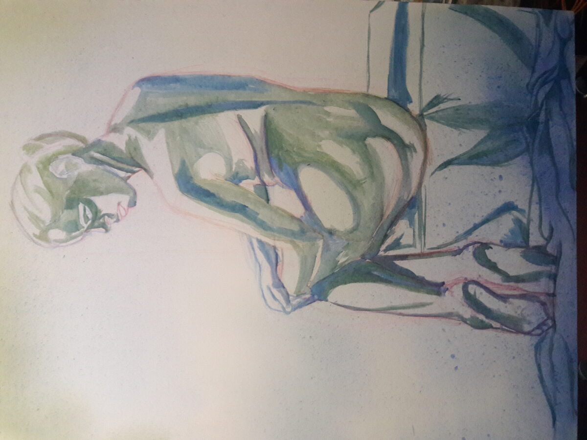 Watercolor figure study